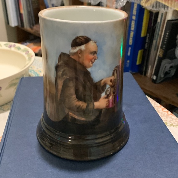 Antique Limoges J.P.L. France Jean Pouyat Limoges Beer Stein Monk At Keg - Picture 7 of 13